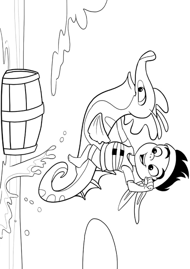 kolorowanka Jake i piraci z Nibylandii, malowanka Disney do wydruku dla dzieci nr 8